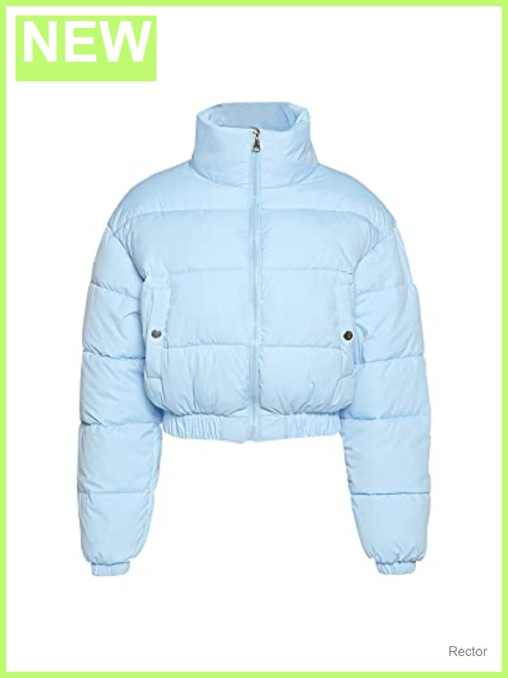 Cropped Puffer Jacket Quilted Winter Coat Full Zip Bubble